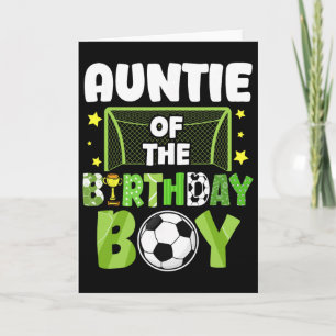 Soccer Auntie Birthday Boy Party Soccer Family Mat Card