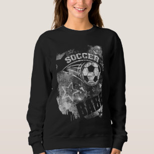 Soccer Babe, Black Grunge Soccer Sweatshirt