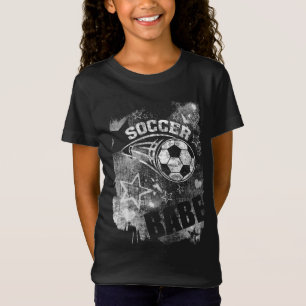 Soccer Babe, Black Grunge Soccer T-Shirt