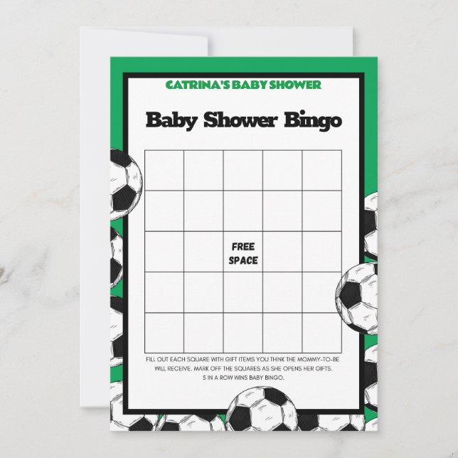 Soccer Baby Shower Game, Football - Editable Name, Invitation (Front)