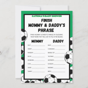 Soccer Baby Shower Game, Football - Editable Name, Invitation