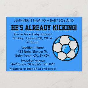 Soccer Baby Shower Invitation, Customisable Invitation