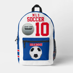 soccer backpacks white red personalised player bag