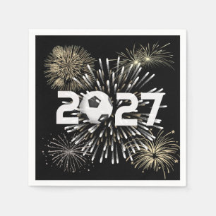Soccer Ball  2027 New Year's Eve Party Napkin
