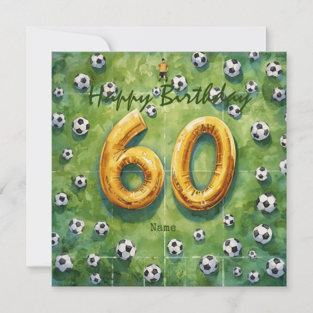 Soccer ball  60th Birthday  Card (Front)