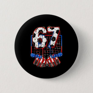 Soccer Ball 67 Drip Six Seven Gen Alpha Meme Usa F 6 Cm Round Badge