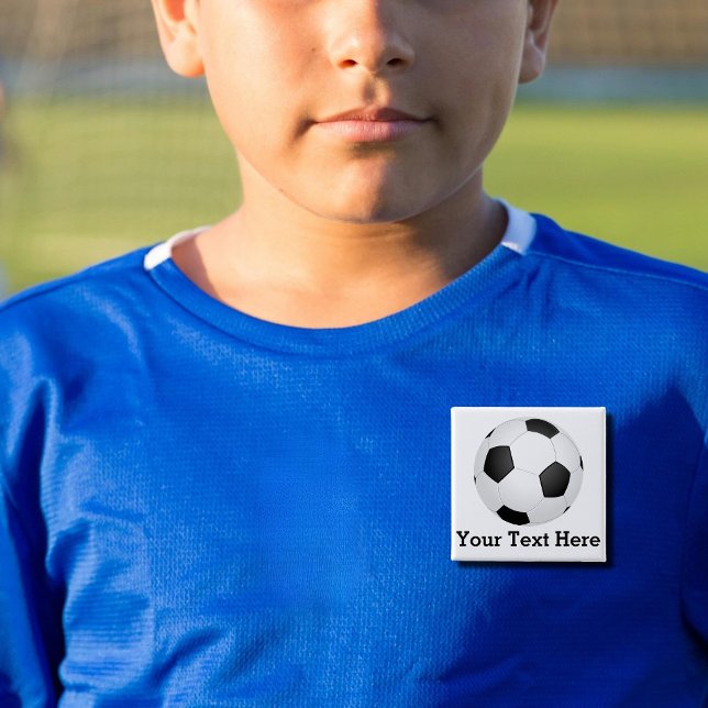 soccer ball - add name 15 cm square badge (Creator Uploaded)