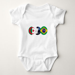 Soccer Ball Algeria & Brazil Flags The MUSEUM Zazz Baby Bodysuit