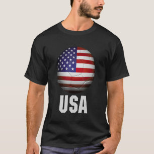 Soccer Ball American Flag Usa Sports Boys Girls 4t T-Shirt