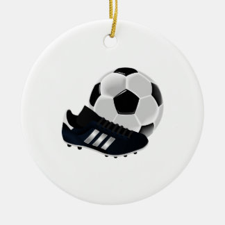 Soccer Ball and Cleat Ceramic Tree Decoration