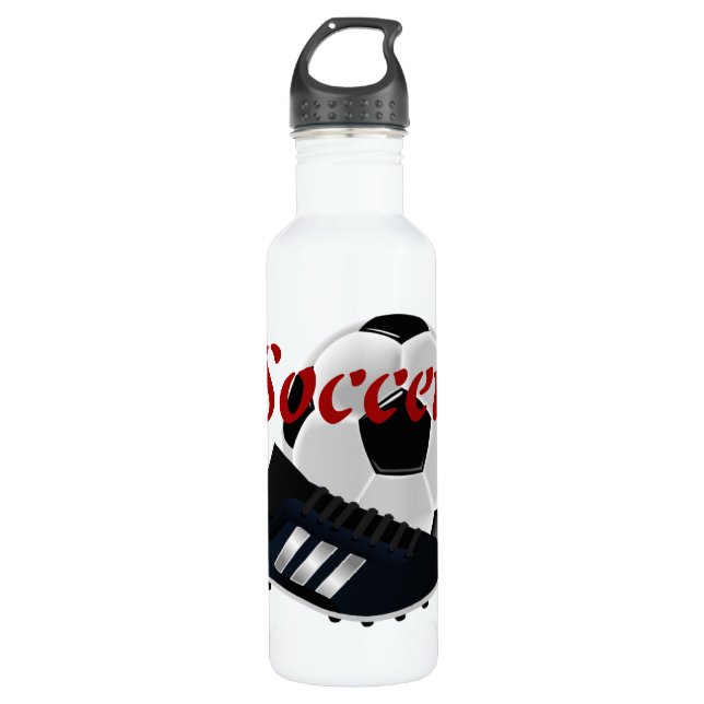 Soccer Ball and Cleat Sports 710 Ml Water Bottle (Front)