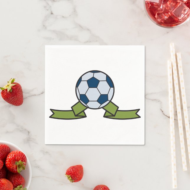Soccer Ball And Ribbon Paper Napkins (Creator Uploaded)