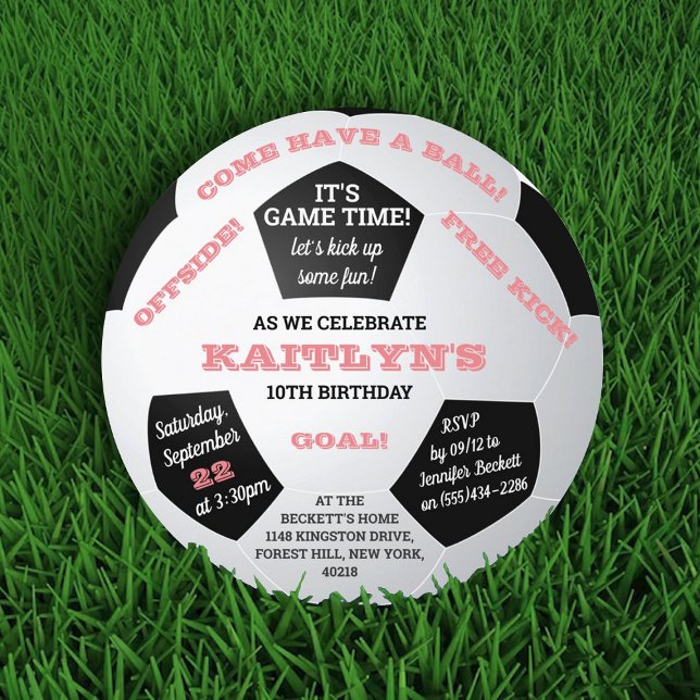 Soccer Ball Any Age Birthday Invitation (Creator Uploaded)