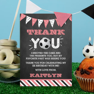 Soccer Ball Any Age Birthday Thank You Card