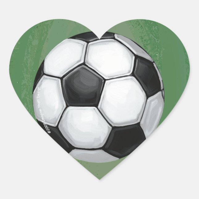 Soccer Ball Art Heart Sticker (Front)
