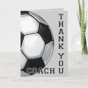 Soccer Ball Art Thank You Coach Card