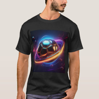 Soccer Ball As Saturn Planet, Awesome Sport Design T-Shirt
