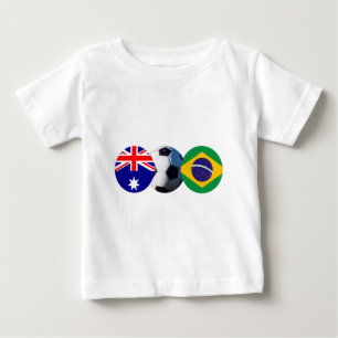 Soccer Ball Australia & Brazil Flag The MUSEUM Baby T-Shirt