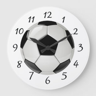 Soccer ball background large clock