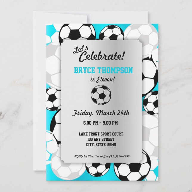 Soccer Ball Birthday Party Invitation (Front)