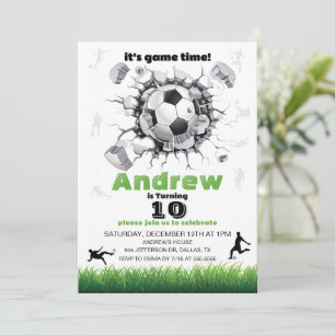 Soccer Ball Birthday Party Invitation