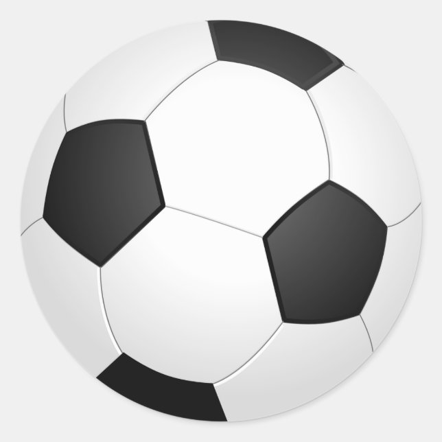 Soccer Ball Black and White Classic Round Sticker (Front)