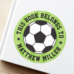 Soccer ball bookplate book label