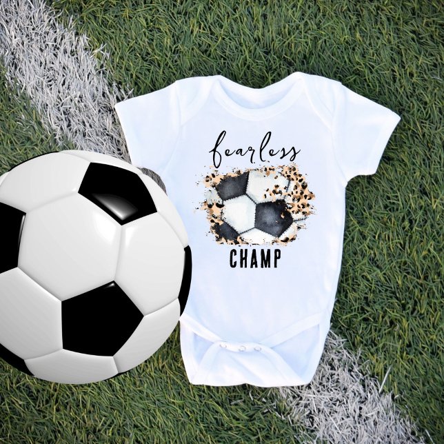 Soccer Ball Boys Cute Fearless Champ Baby Bodysuit (Creator Uploaded)