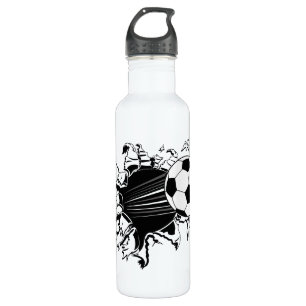 Soccer Ball Busting Out 710 Ml Water Bottle