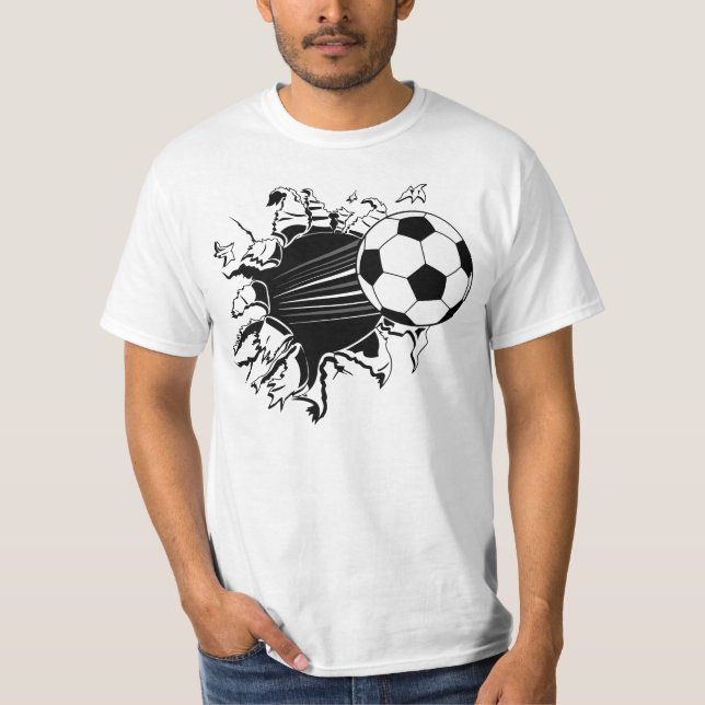 Soccer Ball Busting Out T-Shirt (Front)