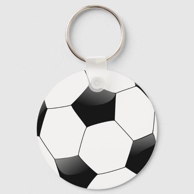Soccer Ball Button Keychain (Front)