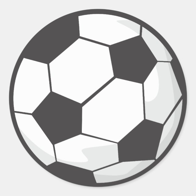 Soccer Ball Cartoon Classic Round Sticker (Front)