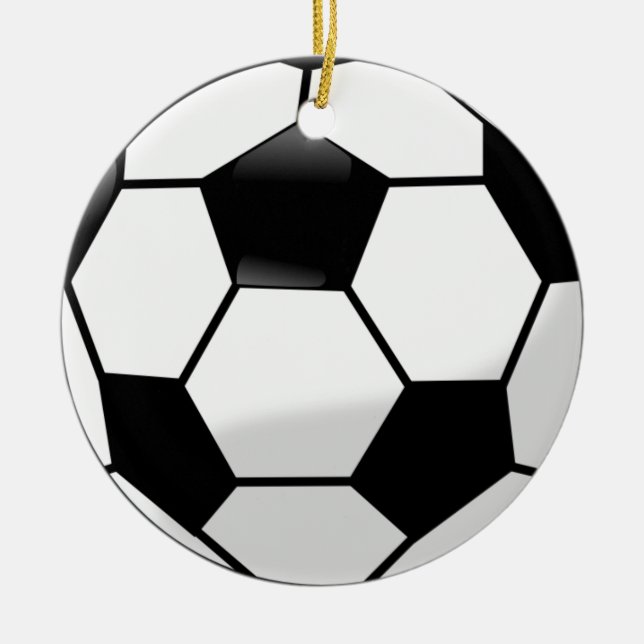 Soccer Ball Ceramic Tree Decoration (Front)