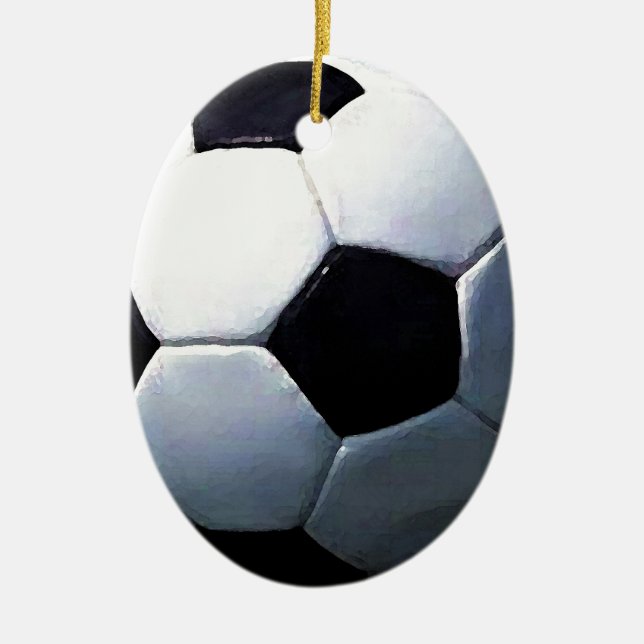 Soccer Ball Ceramic Tree Decoration (Front)
