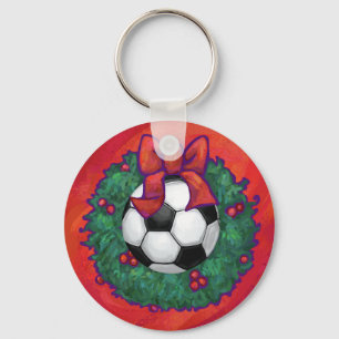 Soccer Ball Christmas Key Ring
