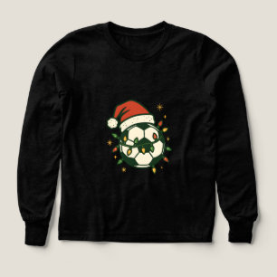 Soccer Ball Christmas Lights Santa Hat Funny 