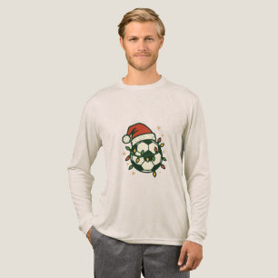 Soccer Ball Christmas Lights Santa Hat Funny  Tri-Blend Shirt