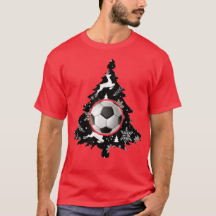 Soccer Ball Christmas Tree Funny Soccer Player Lov T-Shirt