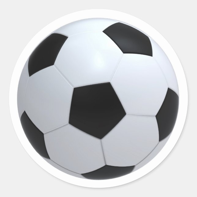 Soccer ball classic round sticker (Front)