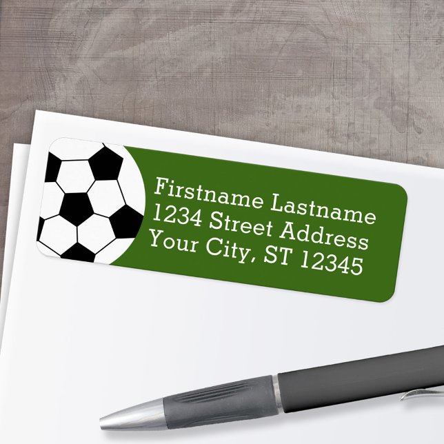 Soccer Ball Coach - Modern Drawing Return Address (Personalized Return Address Label)