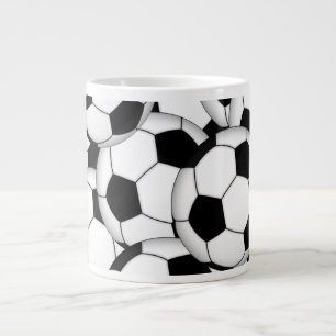 Soccer Ball Collage Large Coffee Mug