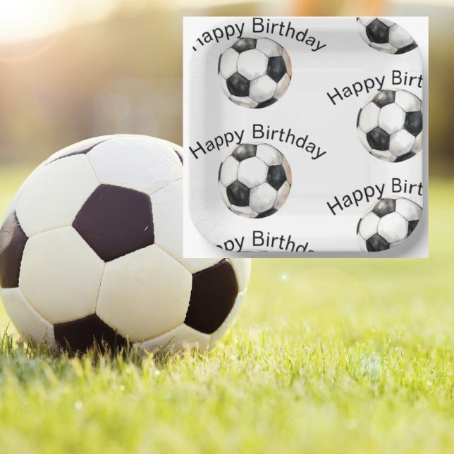 Soccer Ball Custom Birthday Party Paper Plate (Creator Uploaded)