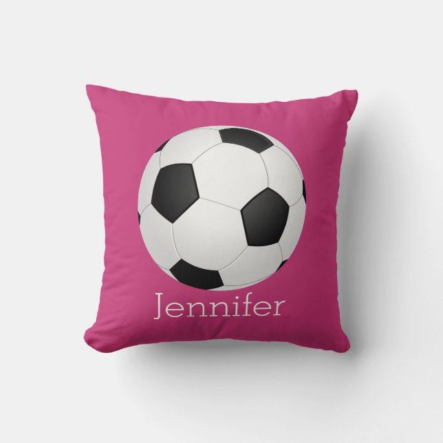 soccer ball custom personalised pillow (Front)