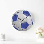 Soccer Ball | Dark Blue Large Clock (Home)