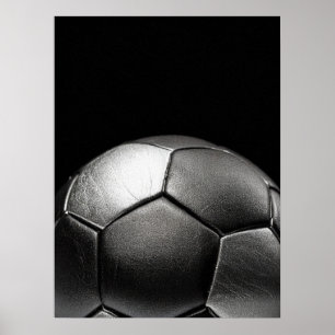 Soccer Ball Dark Dramatic Close Up Poster