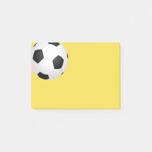 soccer ball design post it note yellow