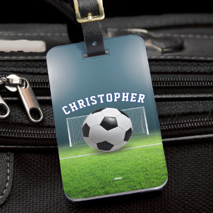 Soccer Ball Football Athlete Name Sports Luggage Tag