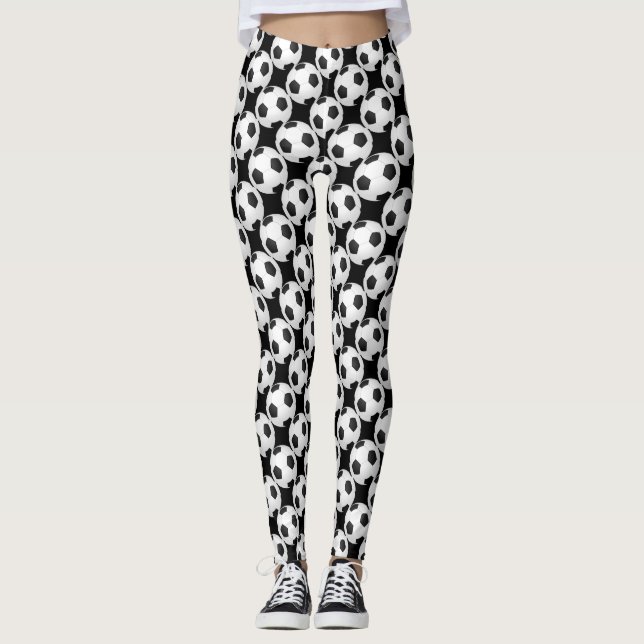 Soccer ball (Football) Black and White Legging (Front)