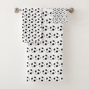 Soccer Ball Football Pattern Bath Towel Set