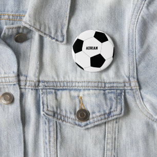 Soccer Ball Football Personalised   6 Cm Round Badge